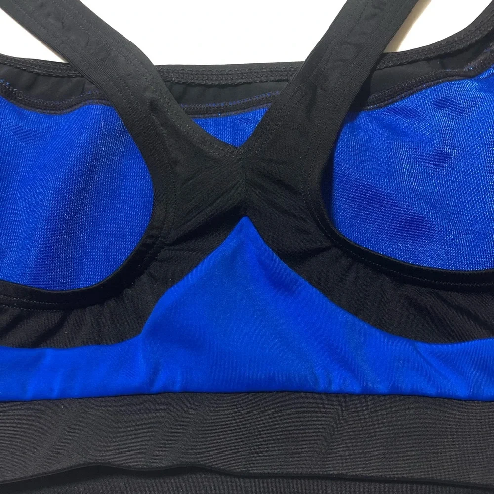 SPEEDO. Blue/Black Women’s Sport Bras Sz 10‎
